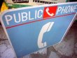 画像2: dp-111121-10 Vintage Public Phone Steel Sign