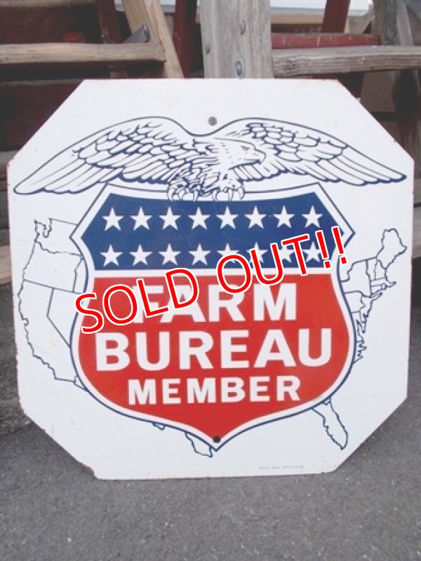 画像1: dp-130307-01 FARM BUREAU MEMBER / 1964 W-side metal sign