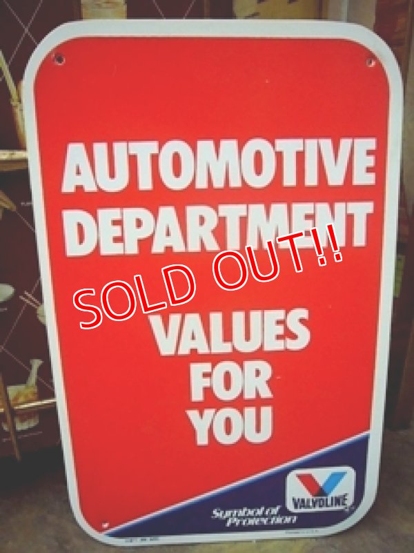画像1: dp-110105-06 VALVOLINE / 80's Plastic Sign