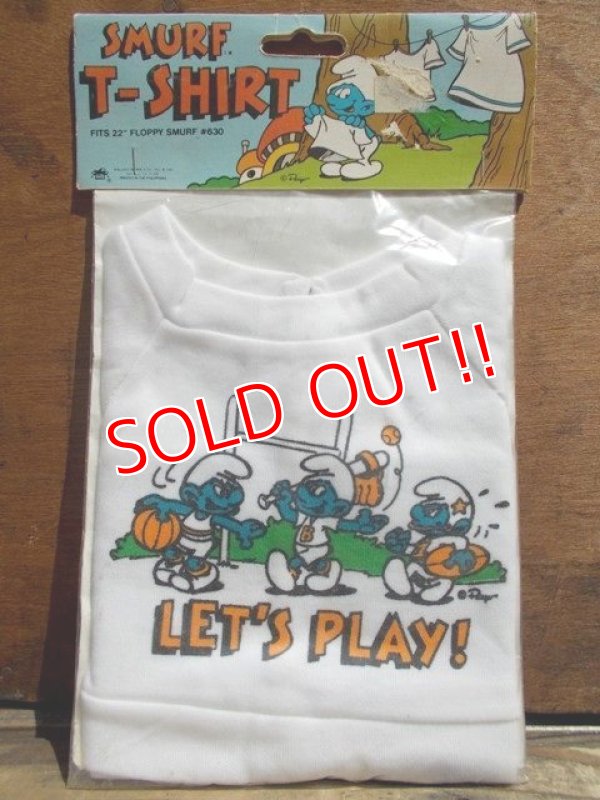 画像1: ct-130702-28 Smurf / 80's Plush doll T-Shirt "Let's Play!"