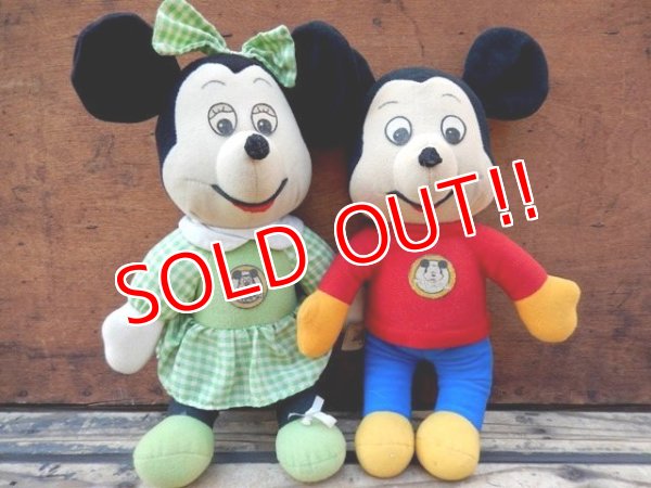 画像1: ct-130903-11 Mickey Mouse & Minnie Mouse / Knickerbocker 70's Plush doll