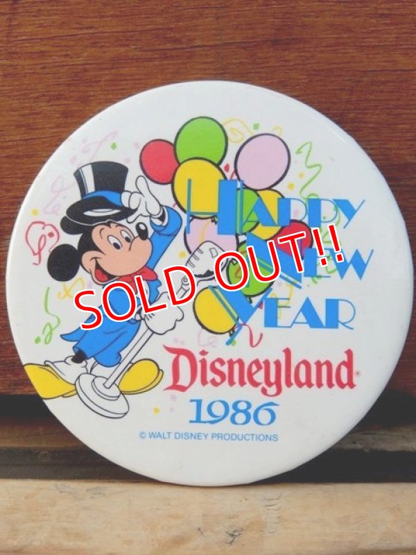 画像1: pb-909-03 Disneyland / 1986 Happy New Year Pinback