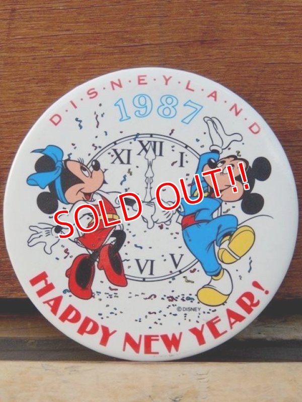 画像1: pb-909-04 Disneyland / 1987 Happy New Year Pinback