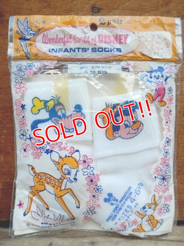 画像1: ct-130924-29 Goofy & Pinocchio / 60's-70's Infant's sox