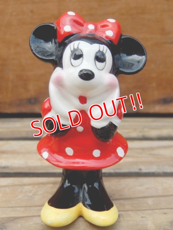 画像1: ct-131015-42 Minnie Mouse / 80's Ceramic figure