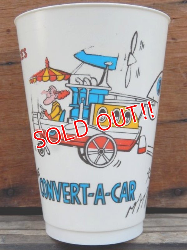 画像1: ct-131211-14 Wacky Races / 7 ELEVEN 70's Plastic Cup "The Convert-A-Car"