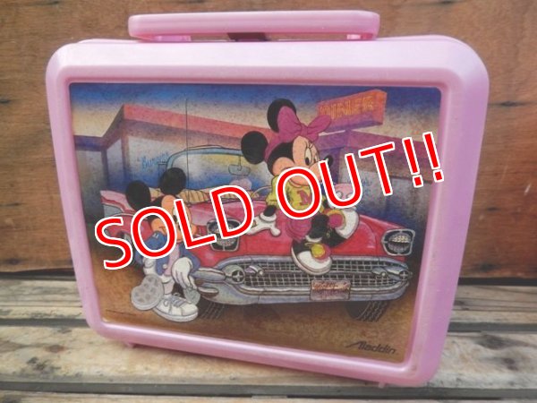 画像1: ct-131121-12 Mickey Mouse & Minnie Mouse / Aladdin 90's Plastic Lunchbox