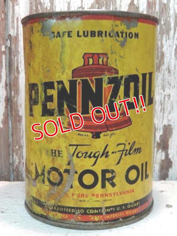 画像1: dp-140114-04 PENNZOIL / 50's-60's Motor Oil can