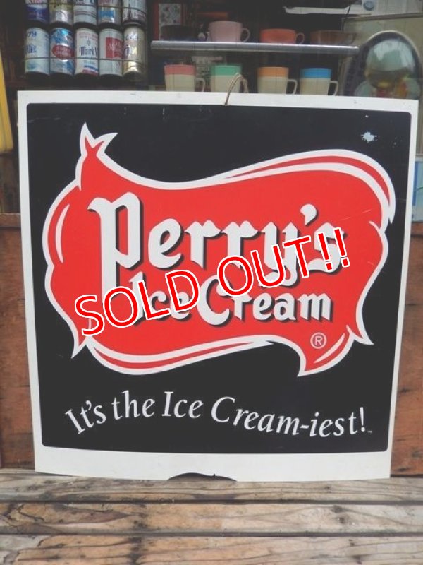 画像1: dp-140116-01 Perry's Ice Cream / Vintage W-side Plastic sign
