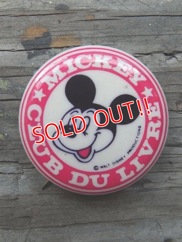 画像1: pb-140114-06 Mickey Mouse / Vintage Pinback "Club Du Livre"