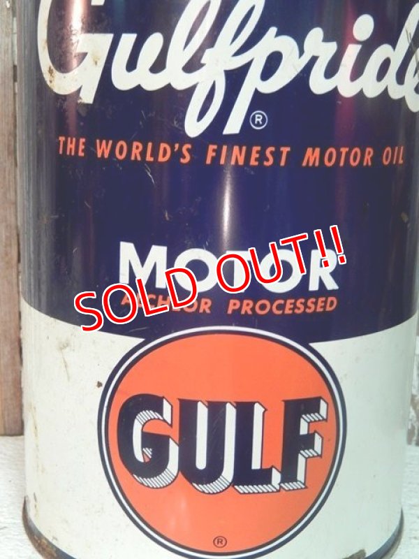 画像2: dp-140508-52 Gulf / 40's-50's Gulfpride Motor Oil Can