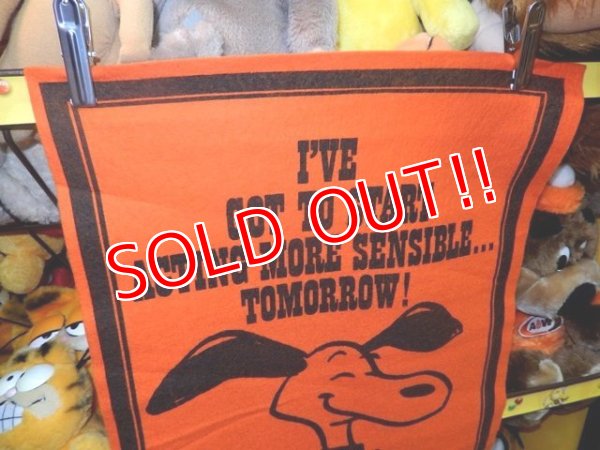 画像2: ct-140617-03 PEANUTS / 60's Banner "Snoopy" Orange