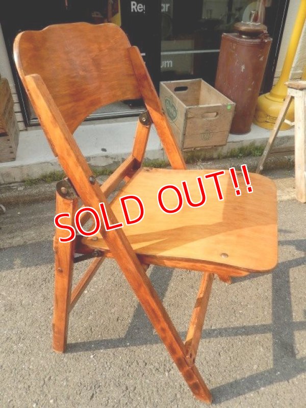 画像2: dp-140702-10 Vintage Wood Folding Chair