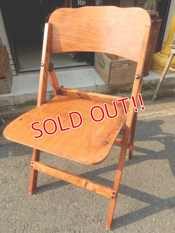 画像1: dp-140702-10 Vintage Wood Folding Chair