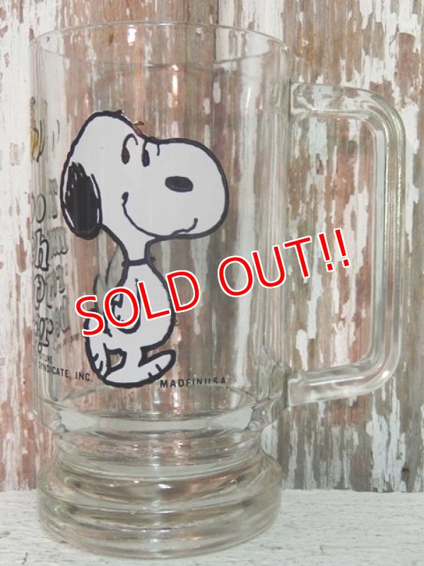 画像1: gs-140708-01 Snoopy / 70's Beer Mug "Too much root beer!"