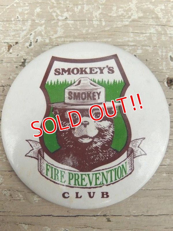 画像1: ct-140715-14 Smokey Bear / Pinback "Smokey's Fire Prevention Club"