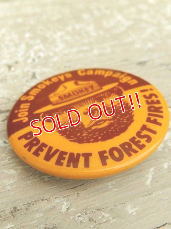 画像2: ct-140715-14 Smokey Bear / Pinback "Join Smokey's Campaign!"