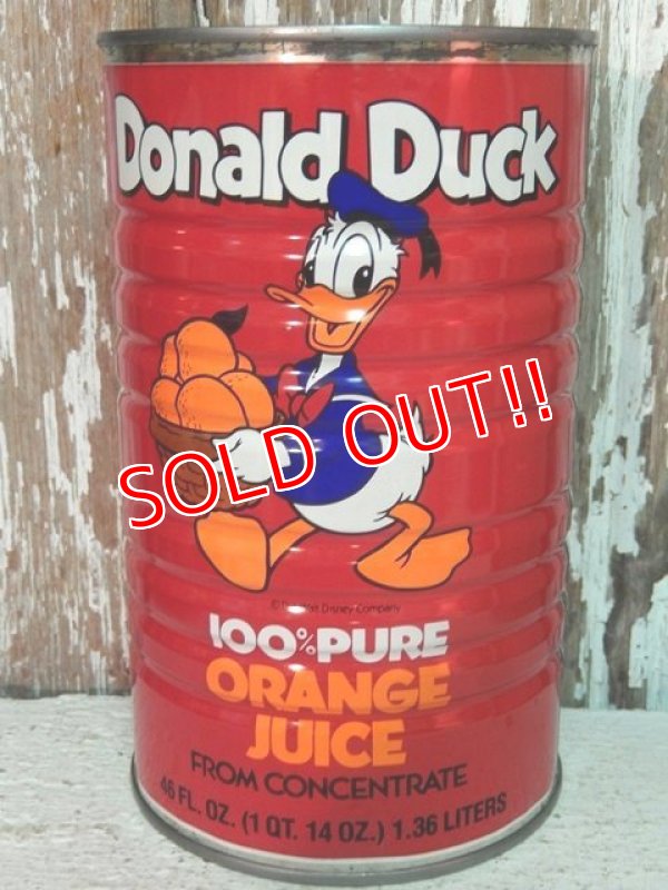 画像1: ct-140805-01 Donald Duck / 80's 100% Pure Orange Juice Can