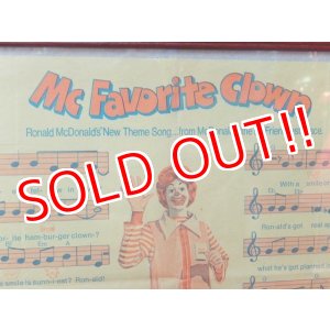 画像: ct-140701-11 McDonald's / 1974 Mc Favorite Clown Music Score
