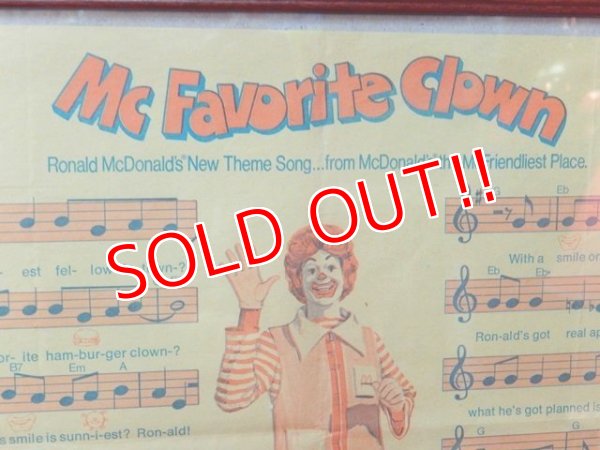 画像1: ct-140701-11 McDonald's / 1974 Mc Favorite Clown Music Score