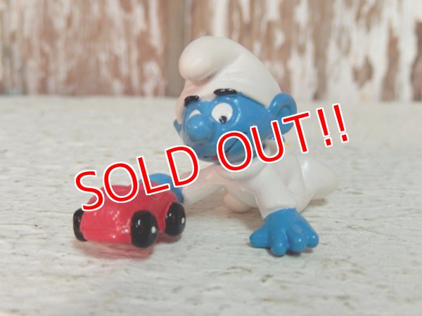 画像1: ct-140805-49 Baby Smurf / PVC "Playing toy car" #20215