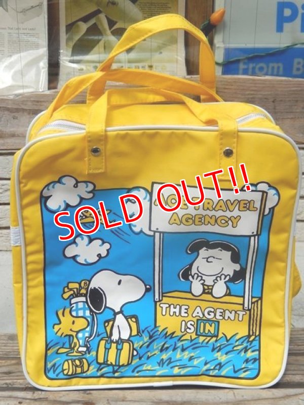 画像1: ct-140901-05 Snoopy / 70's Nylon Travel Bag