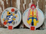 画像: ct-141001-21 McDonald's / 1988 Ronald McDonald & Cosmc Plastic Clip Badge 2p set
