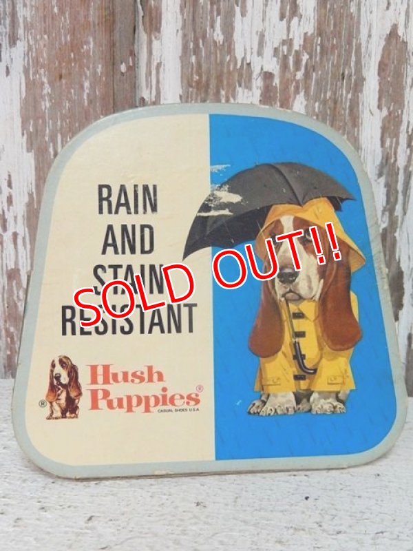 画像1: ct-141001-22 Hush Puppies / 70's Cardboard sign "Rain and Stain Resistant"