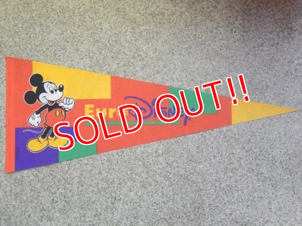 画像1: ct-141007-13 Euro Disney / Mickey Mouse 90's Pennant 