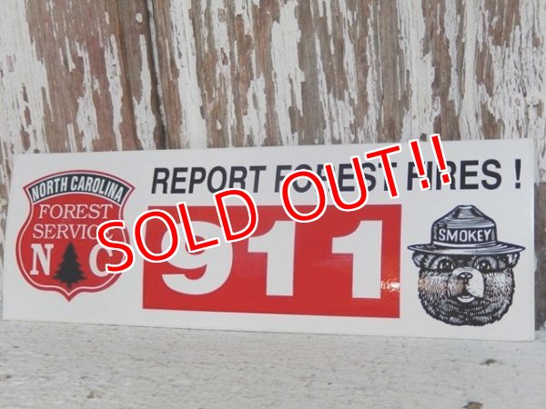 画像1: ct-150217-08 Smokey Bear / Sticker "Report Forest Fires! 911"