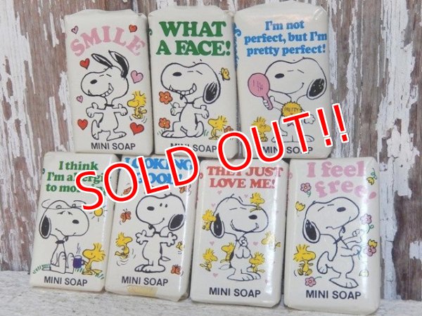 画像1: ct-150302-74 Snoopy / 70's MINI SOAP 7pc set