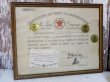 画像1: dp-150302-04 TEXACO / 40's Certificare of First Aid Instructions Frame