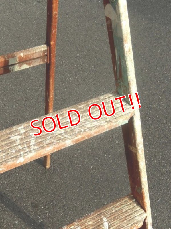 画像5: dp-150317-03 Vintage Wood Step Ladder (Large)