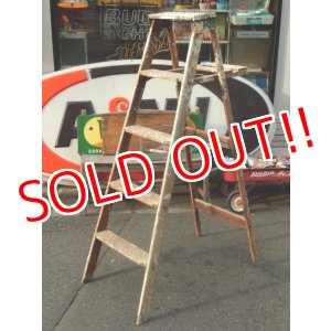 画像: dp-150317-03 Vintage Wood Step Ladder (Large)