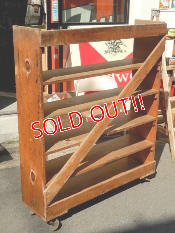 画像4: dp-150317-07 Vintage Wood Shelf Cart