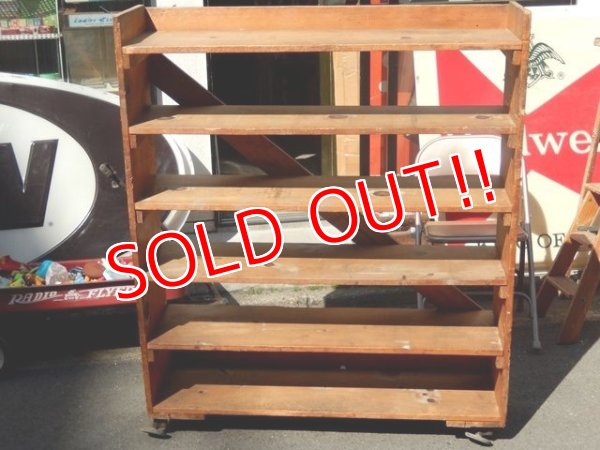 画像1: dp-150317-07 Vintage Wood Shelf Cart