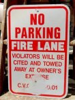 画像1: dp-150501-07 Road sign "FIRE LANE NO PARKING"