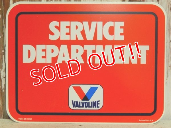 画像1: dp-150602-05 Valvoline / 1984 Plastic Sign "SERVICE DEPARTMENT"