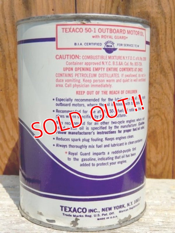 画像4: dp-150701-01 TEXACO / 50-1 OUTBOARD Motor Oil Can