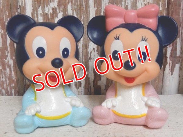 画像1: ct-150901-26 Baby Mickey Mouse & Minnie Mouse / 80's-90's Rubber Toy
