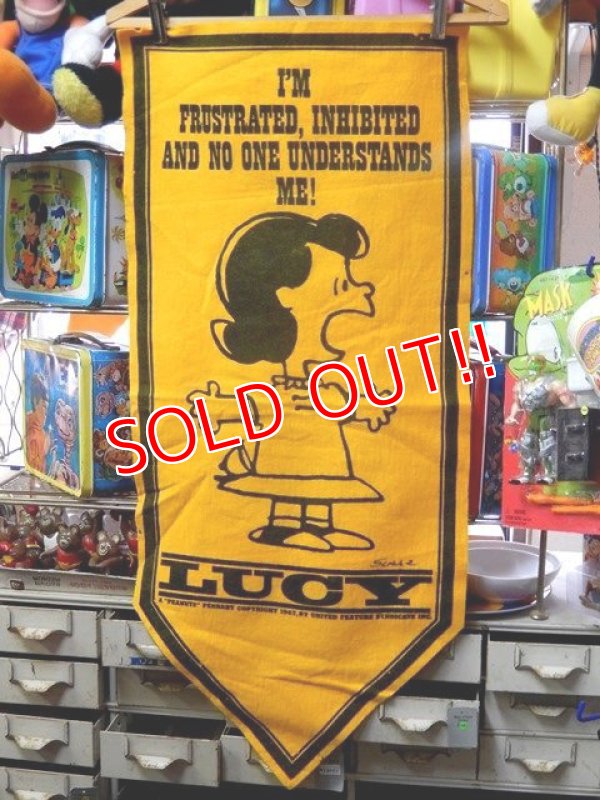 画像1: ct-151001-10 PEANUTS / 60's Banner "Lucy" Yellow