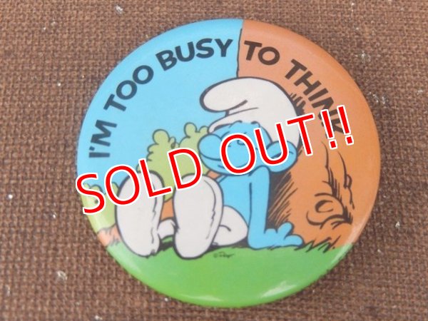 画像1: ct-151005-11 Smurf / 80's Pinback "I'm too busy to think"