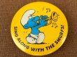 画像1: ct-151005-13 Smurf / 80's Pinback "Sing Along with the Smurfs!"