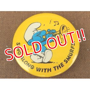画像: ct-151005-13 Smurf / 80's Pinback "Sing Along with the Smurfs!"