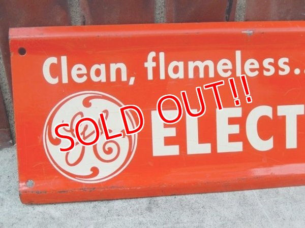 画像2: dp-151014-07 General Electric / "ELECTRIC HEATING" 50's metal sign