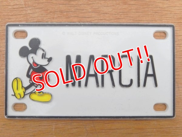 画像1: ct-150915-30 Mickey Mouse / 70's Name Plate "MARCIA"