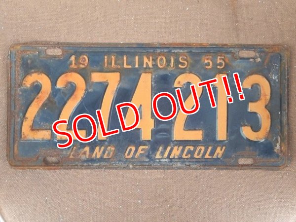 画像1: dp-160106-14 50's License plate "ILLINOIS"