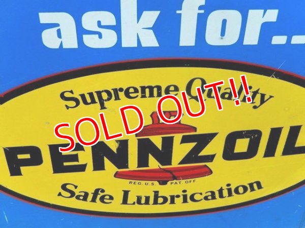画像3: dp-160302-17 Pennzoil / 70's W-side Metal Sign