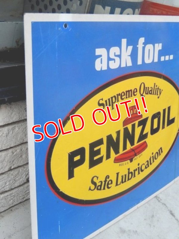 画像4: dp-160302-17 Pennzoil / 70's W-side Metal Sign