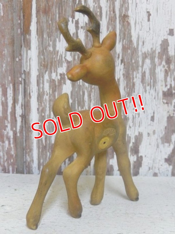 画像2: ct-160309-25 Rempel / 1950's Flagtail Reindeer Rubber Doll